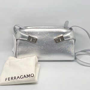 Ferragamo Hug Metallic Leather Crossbody Bag
